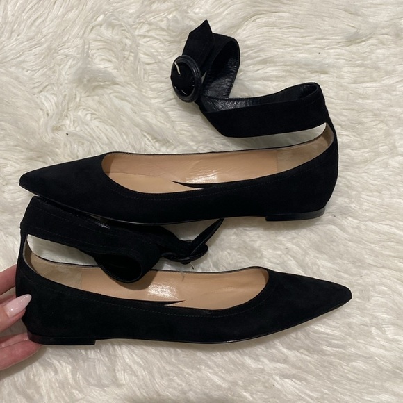 New Gianvito Rossi ankle strap pointed toe flat size 37EU - Picture 6 of 7